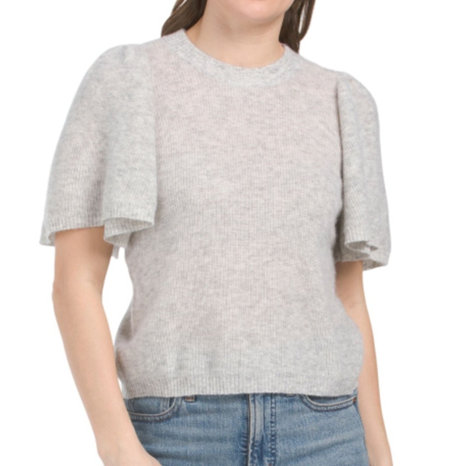 Autumn Cashmere Cashmere And Silk Blend Flare Sleeve Crew Neck Sweater Size XS / US 0-2 / IT 36-38 - 1 Thumbnail