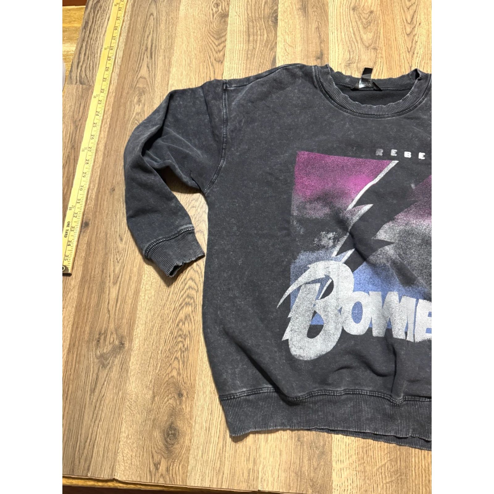 Vintage VINTAGE Simply Vera Wang Sweater Womens Large Black Purple Rebel Bowie Vintage Look Women L Pullover Knit Black Womens Pullover Sweater Size L / US 10 / IT 46 - 3 Thumbnail