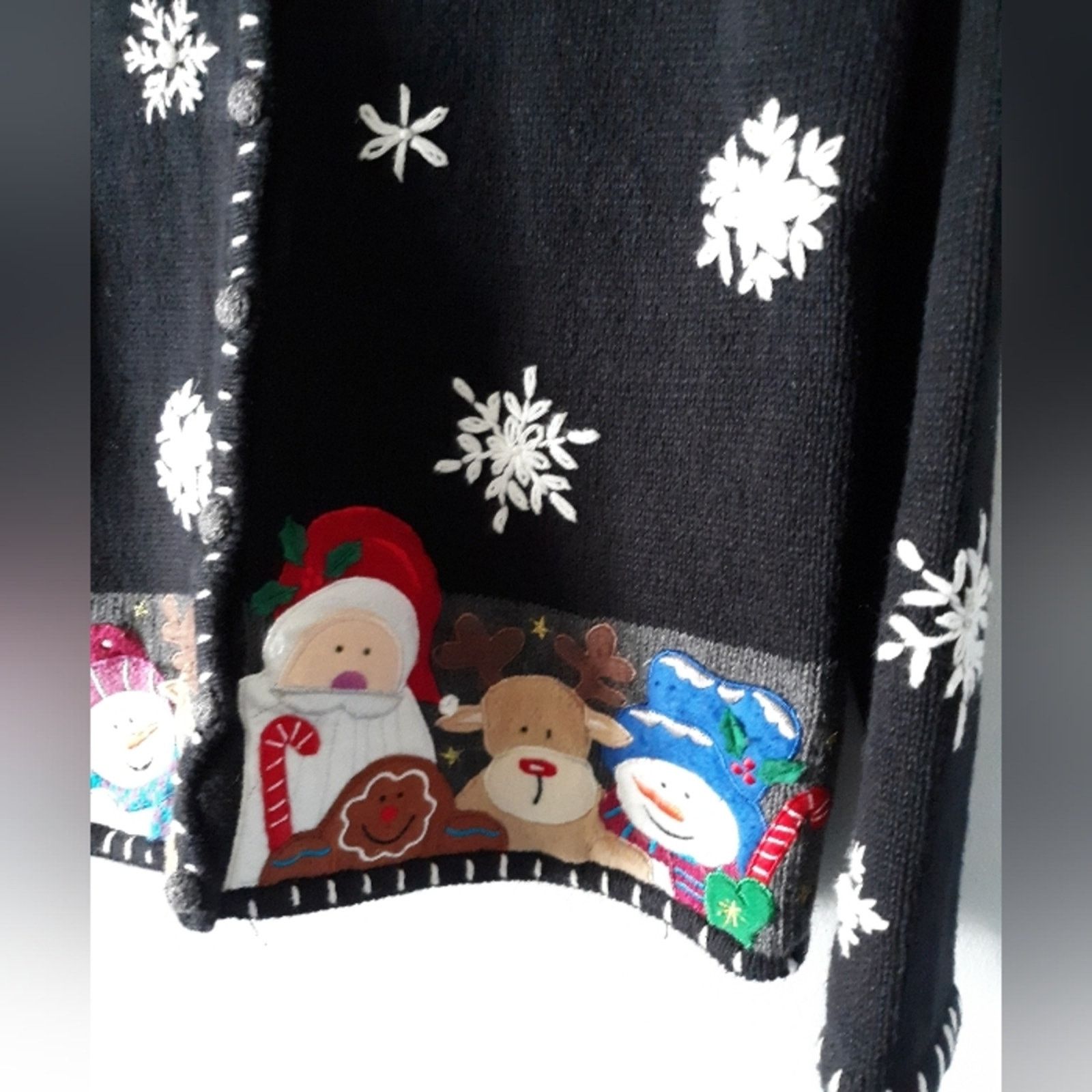 Vintage Santa’s Helpers Studio Joy Christmas Sweater Size S / US 4 / IT 40 - 3 Thumbnail