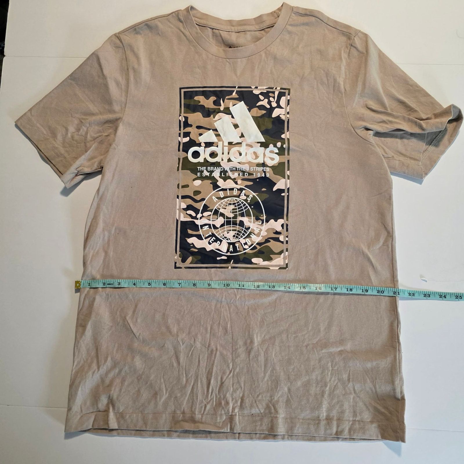 Adidas Adidas Camo Logo T Shirt Large Tan Graphic Streetwear Size US M / EU 48-50 / 2 - 2 Thumbnail