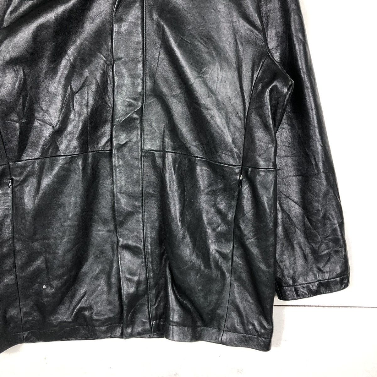 Japanese Brand 📌VINTAGE SOFT LEATHER BIKER JACKET NAUGHTY BIG POCKETS Size US L / EU 52-54 / 3 - 7 Thumbnail