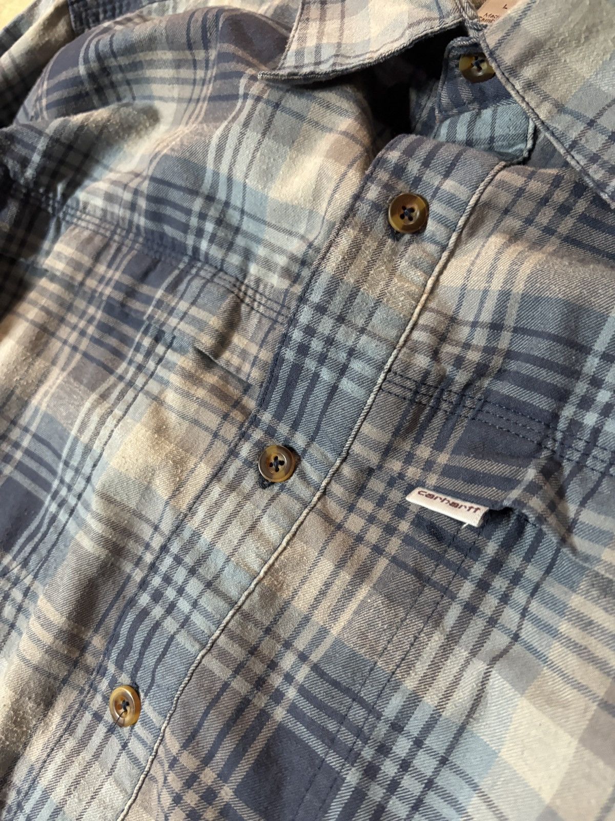 Carhartt Carhartt Plaid Flannel Long Sleeve Shirt Blue Size Large Size US L / EU 52-54 / 3 - 2 Thumbnail