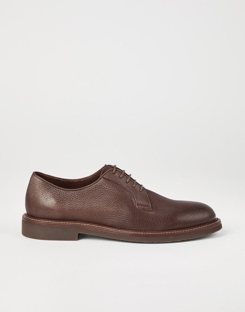 Brunello Cucinelli os11x0226 Délavé Deerskin Derbys Shoes In Brown Size US 11.5 / EU 44-45 - 1 Thumbnail