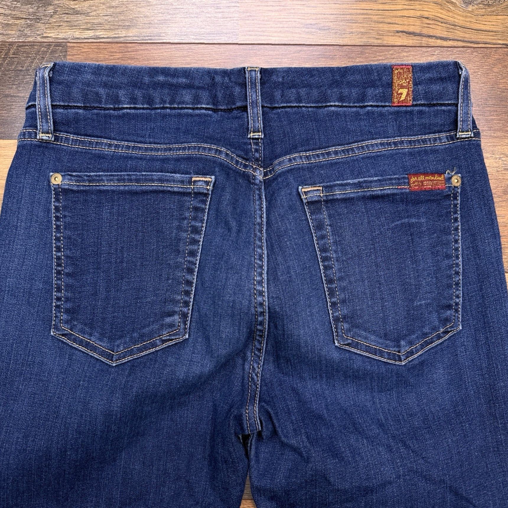 7 For All Mankind 7 For All Mankind Bair Ankle Jeans Womens 29 Slim Mid Rise Denim Blue Stretch Pocket 5-Pocket Brand Logo USA Mens? Wait. End. Size 29" - 7 Thumbnail