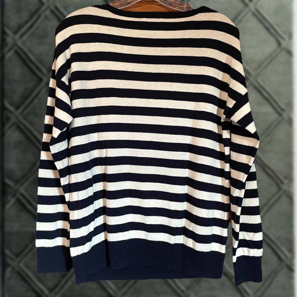 Vintage The Limited Sweater Women’s Sz M Striped Nautical Navy Blue Anchor Pullover Soft Size M / US 6-8 / IT 42-44 - 1 Thumbnail
