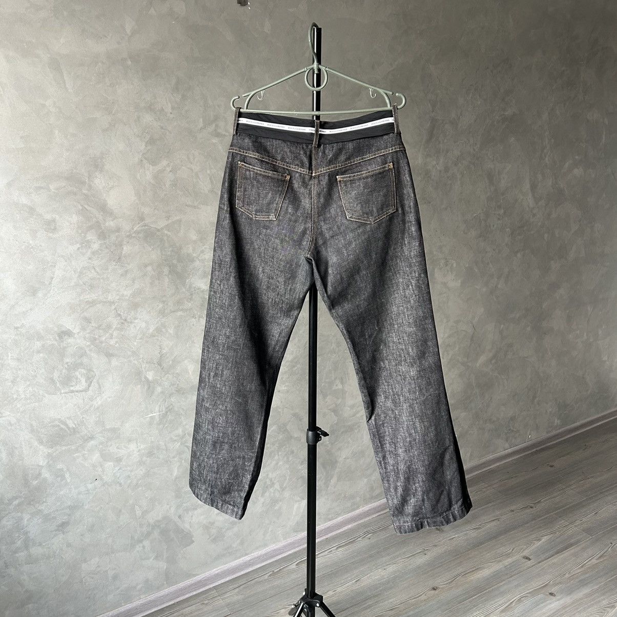 Dolce & Gabbana Rare Dolce & Gabbana Logo Waistband Black Wide Leg Jeans Size 28" / US 6 / IT 42 - 2 Thumbnail