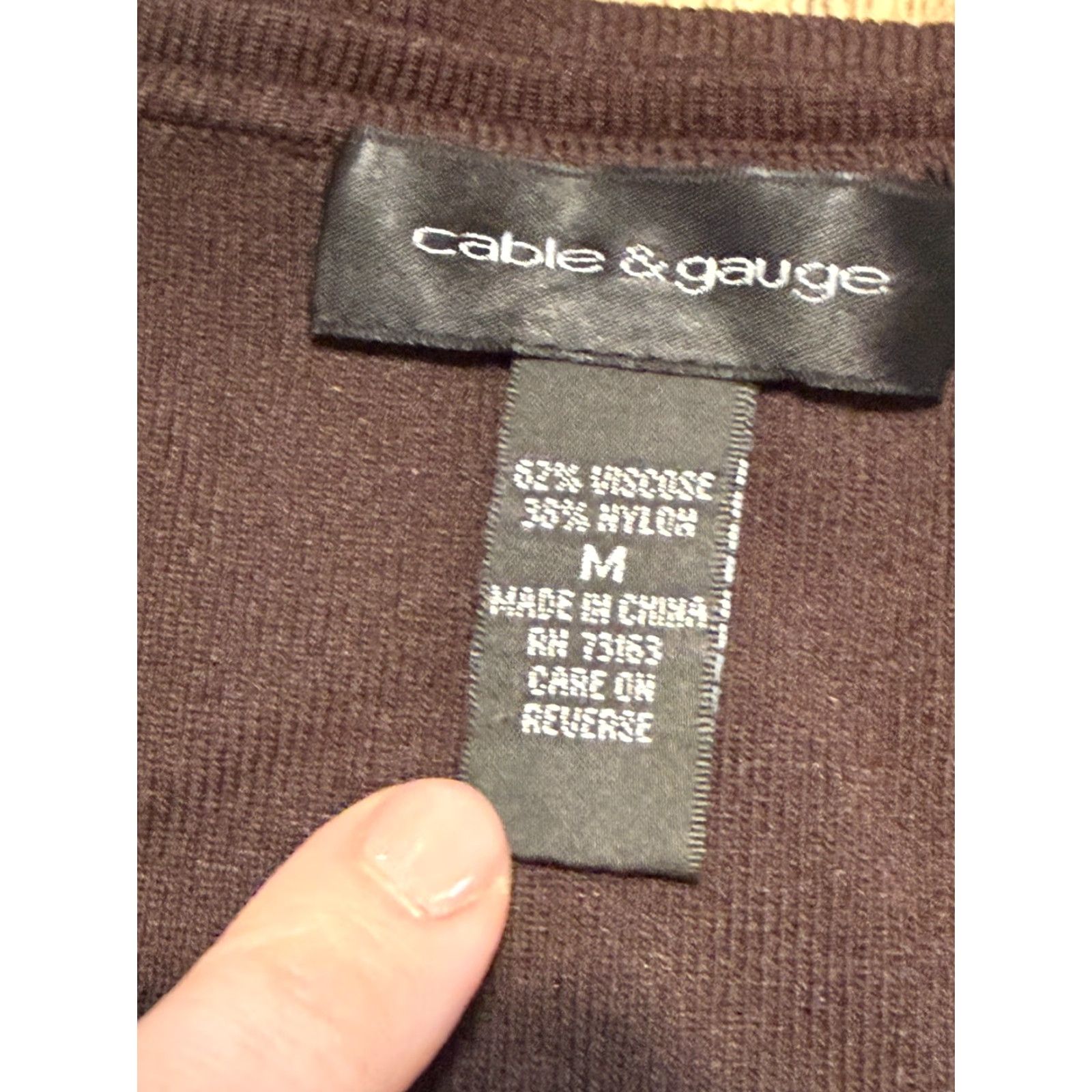 Vintage Cable & Gauge Shirt Women’s Size Medium Brown 3/4 Sleeve Shirt Size M / US 6-8 / IT 42-44 - 7 Thumbnail
