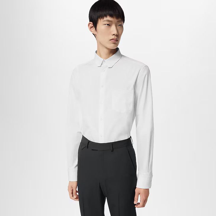 Louis Vuitton Embroidered Long-Sleeved Cotton Shirt - 41 3L Size 42S - 3 Thumbnail