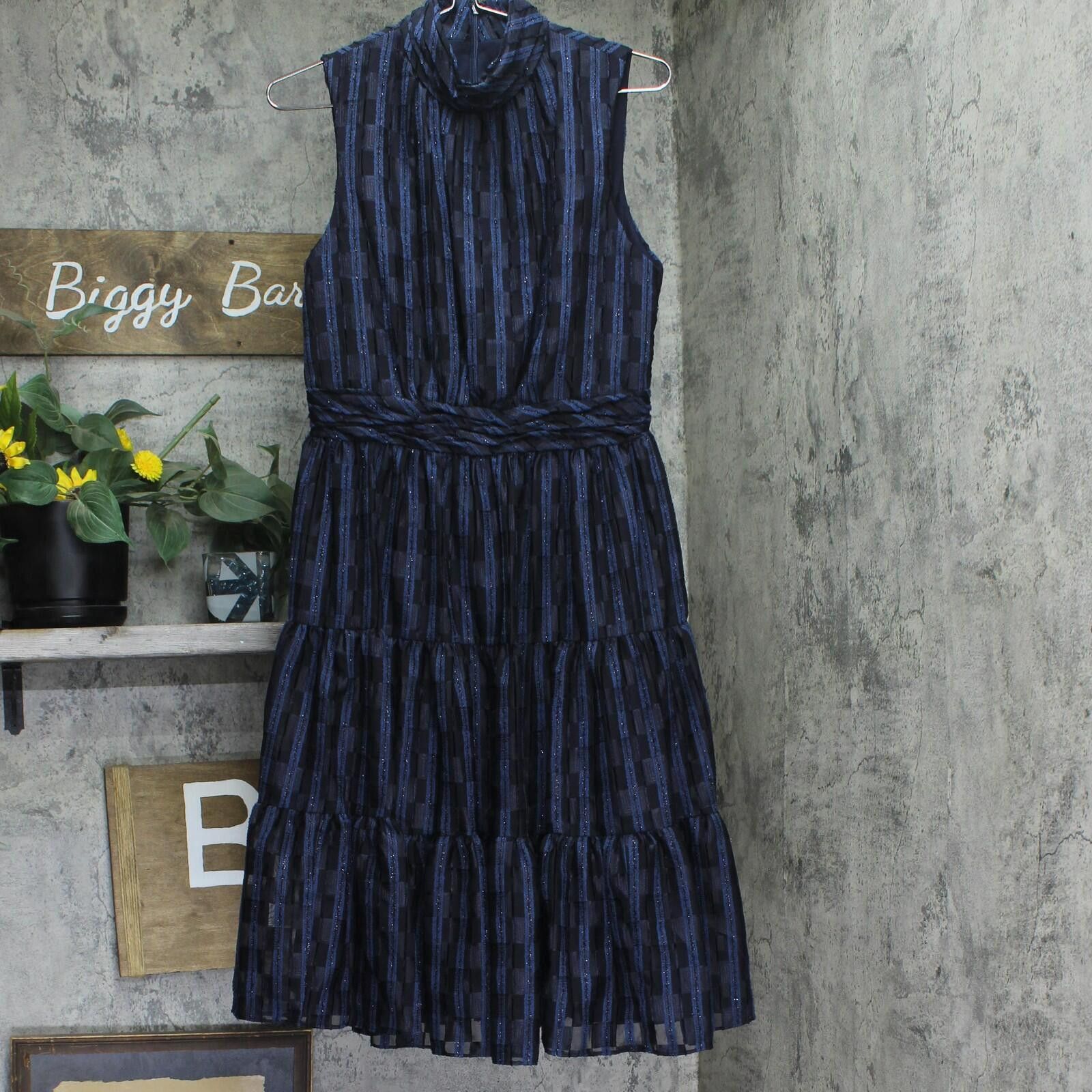 Calvin Klein New Calvin Klein Tiered A-line Midi Dress Indigo Blue 8 Size M / US 6-8 / IT 42-44 - 1 Thumbnail
