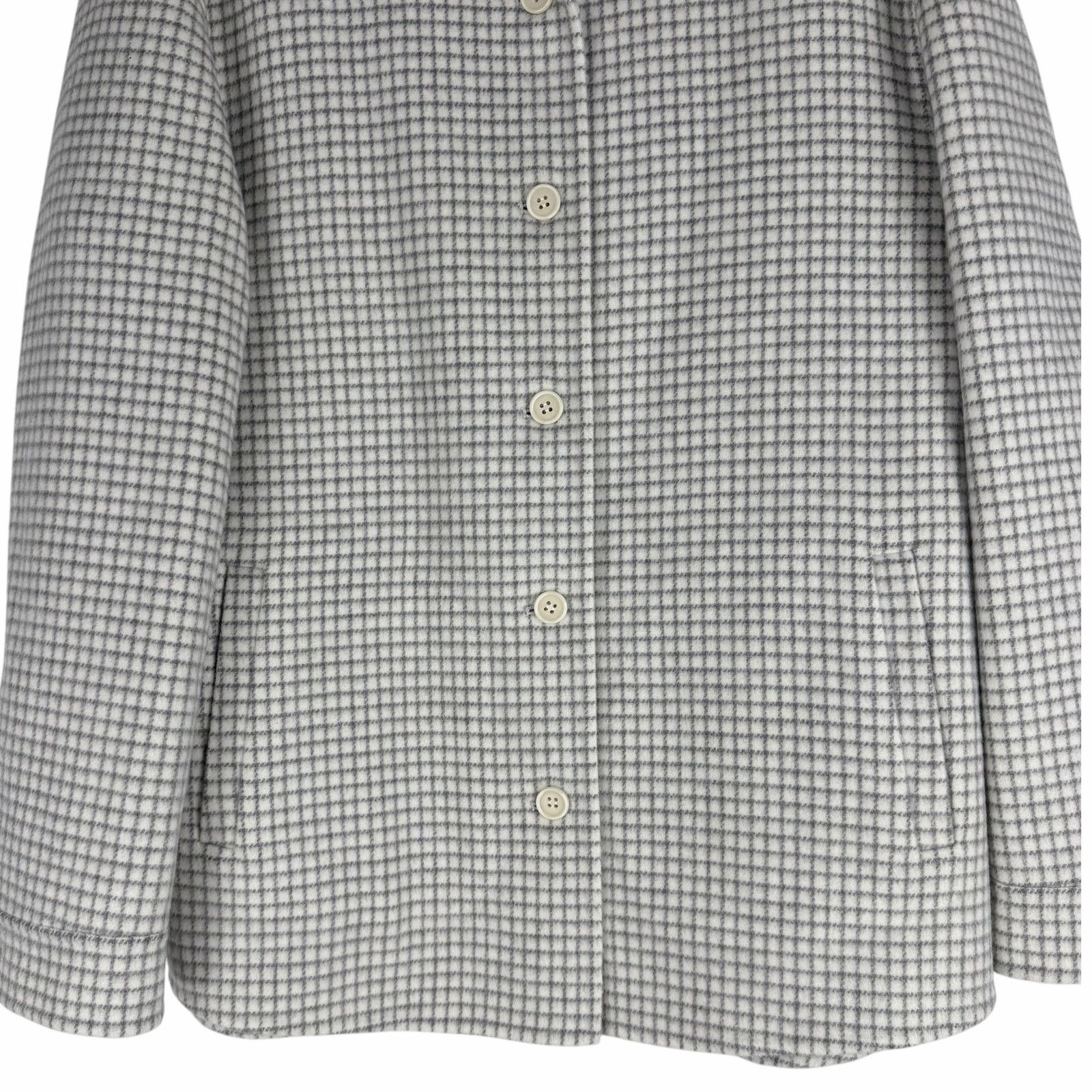 Theory Theory 100% Wool Check Pattern Shirt Jacket White Size S Size S / US 4 / IT 40 - 6 Thumbnail