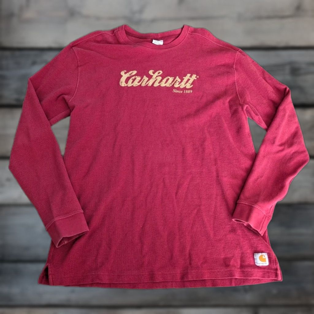 Carhartt Carhartt Long Sleeve Thermal Shirt Mens XL Waffle Knit Burgundy Size US XL / EU 56 / 4 - 1 Thumbnail