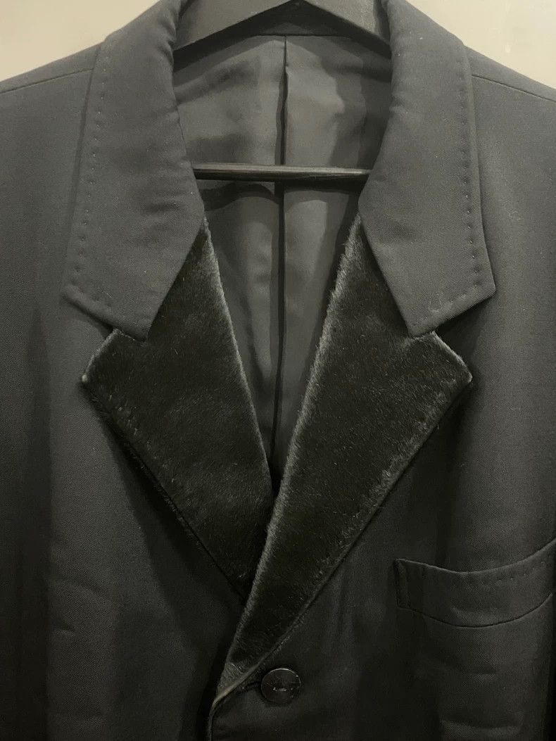 Yohji Yamamoto Yohji Yamamoto size 3 2002aw Wings Fur Collar blazer Size 36R - 2 Thumbnail