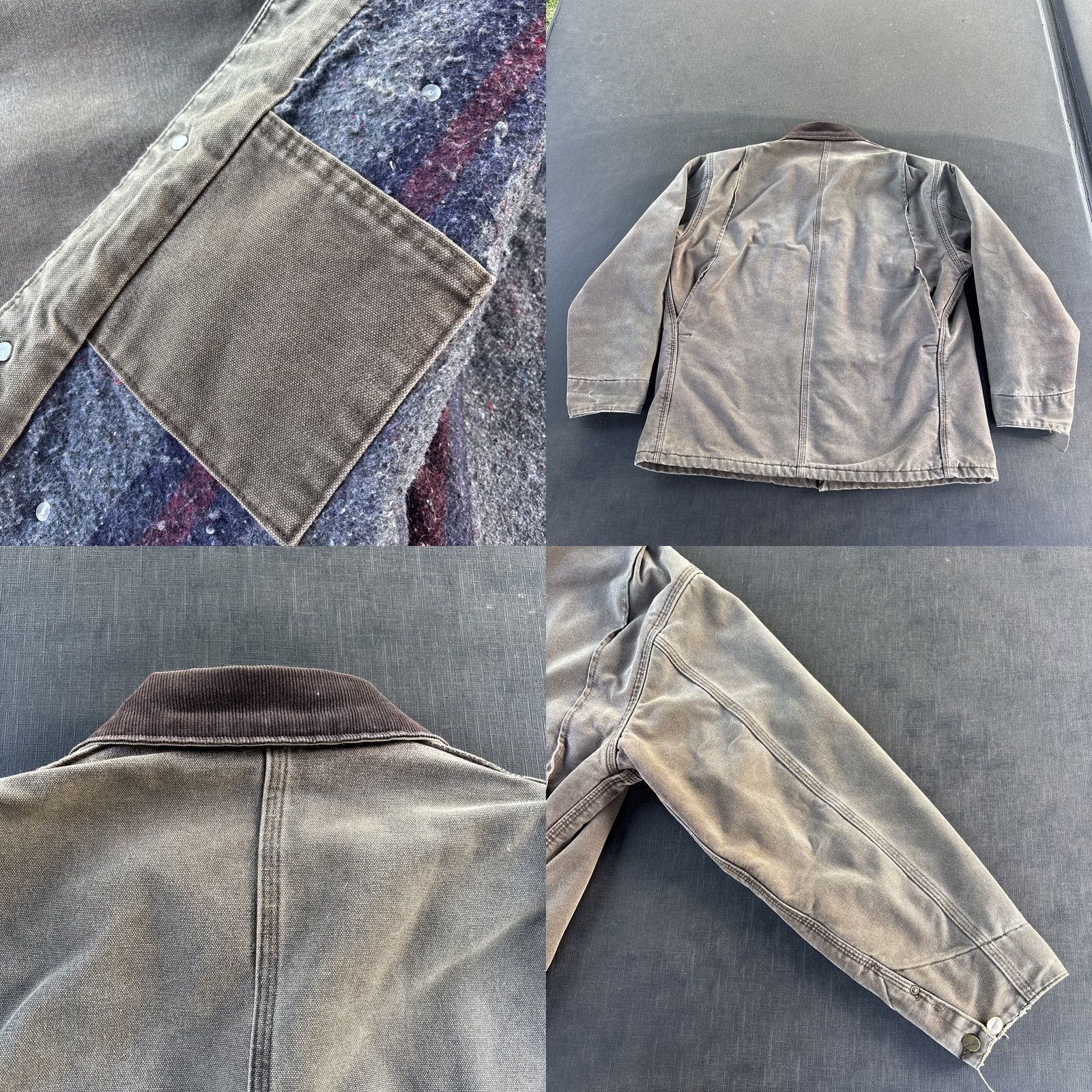 Carhartt VINTAGE Carhartt Coat Jacket Men L Brown Chore Canvas Insulated Lined Workwear USA C02 CHT Size US L / EU 52-54 / 3 - 11 Thumbnail