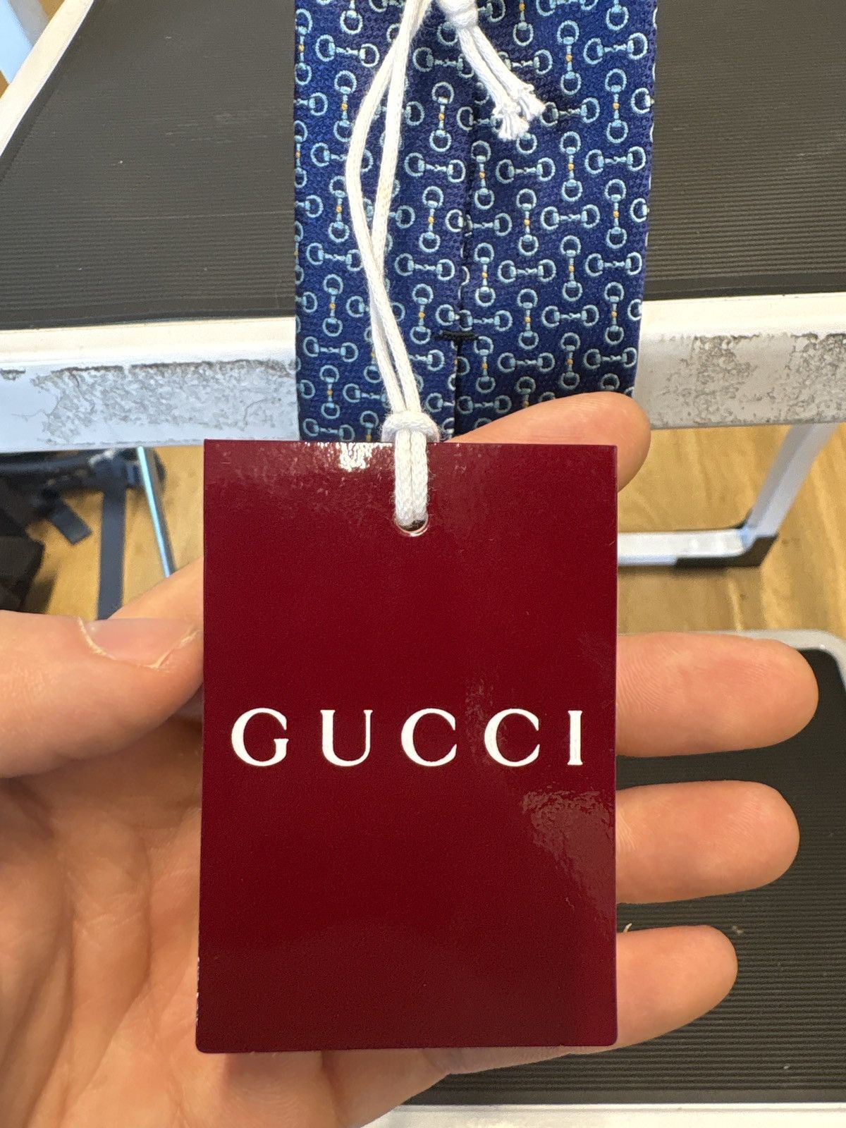 Gucci Blue Gucci tie with horsebit logos Size ONE SIZE - 5 Thumbnail