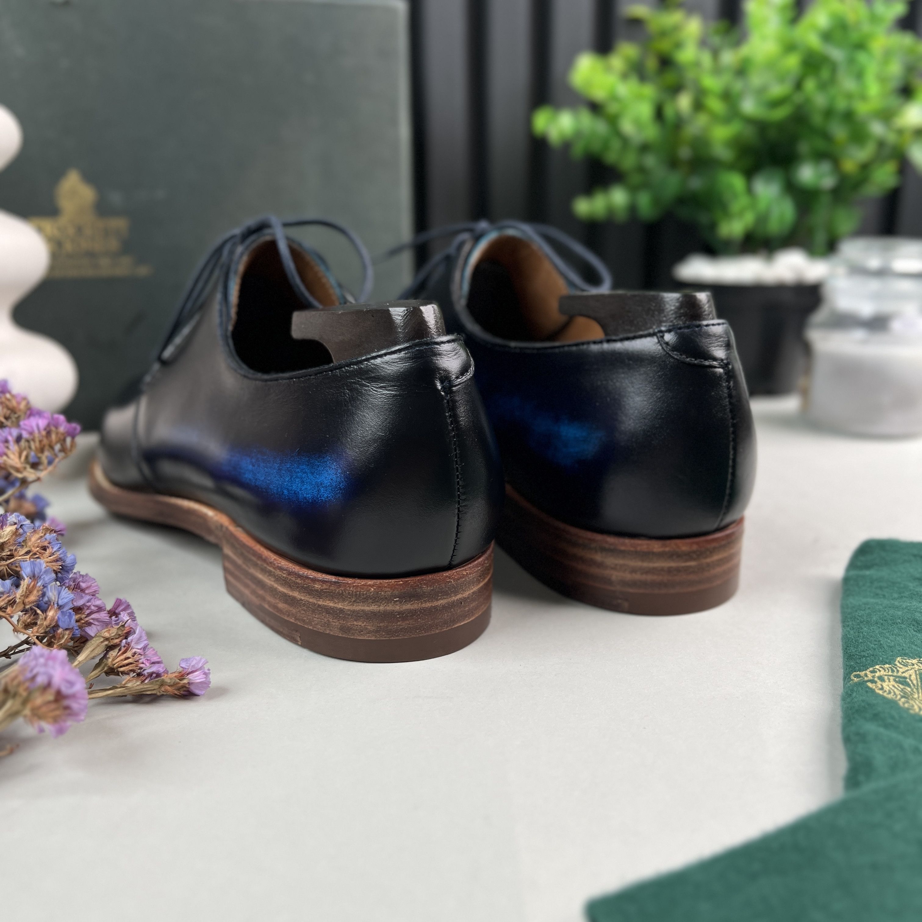 Crockett & Jones Highbury Derby Dress Blue Patina Leather Size US 8 / EU 41 - 8 Thumbnail