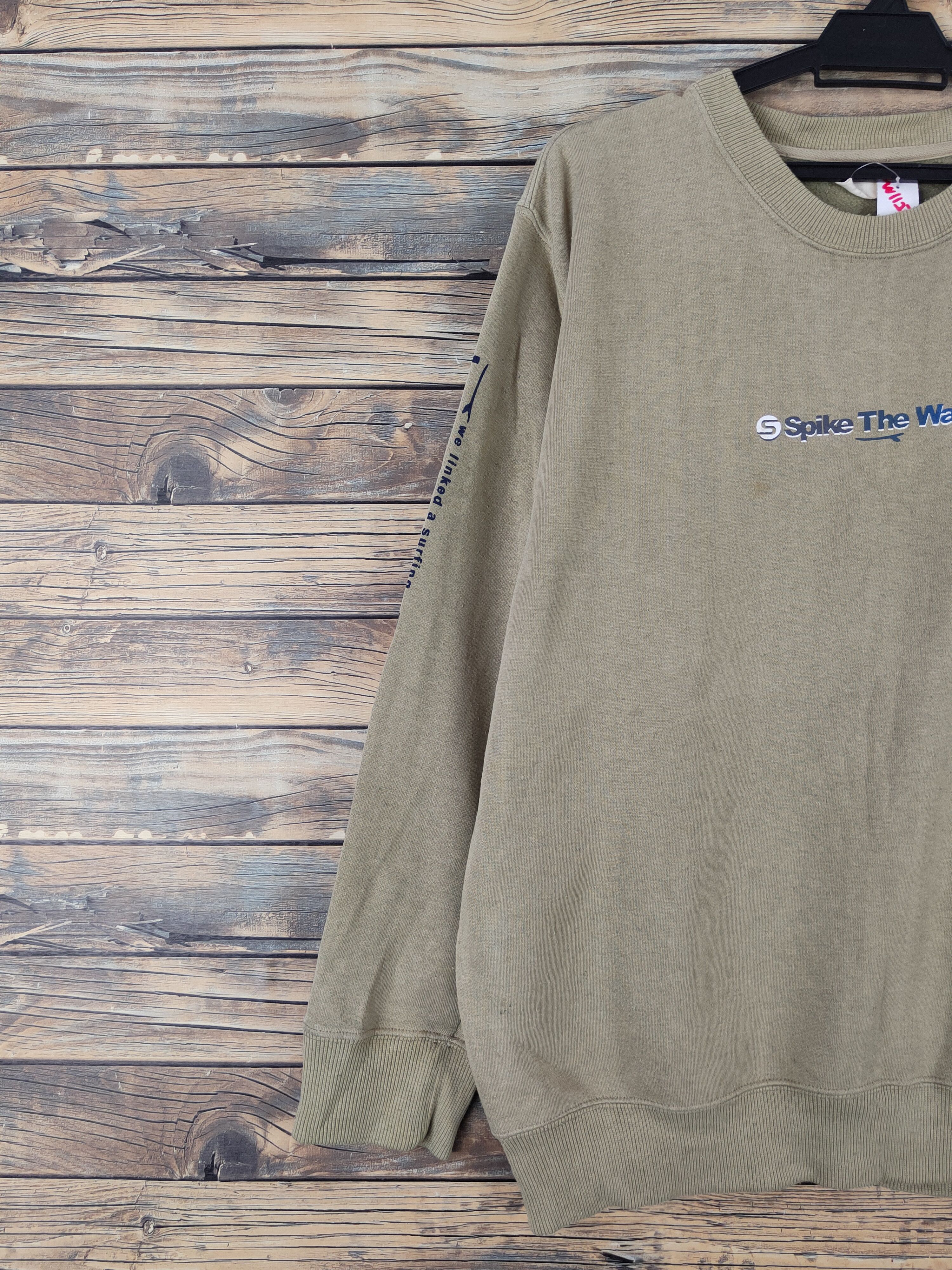 Japanese Brand × Vintage Modern Label long board Light Olive Sweatshirts #W1127 Size US L / EU 52-54 / 3 - 4 Thumbnail