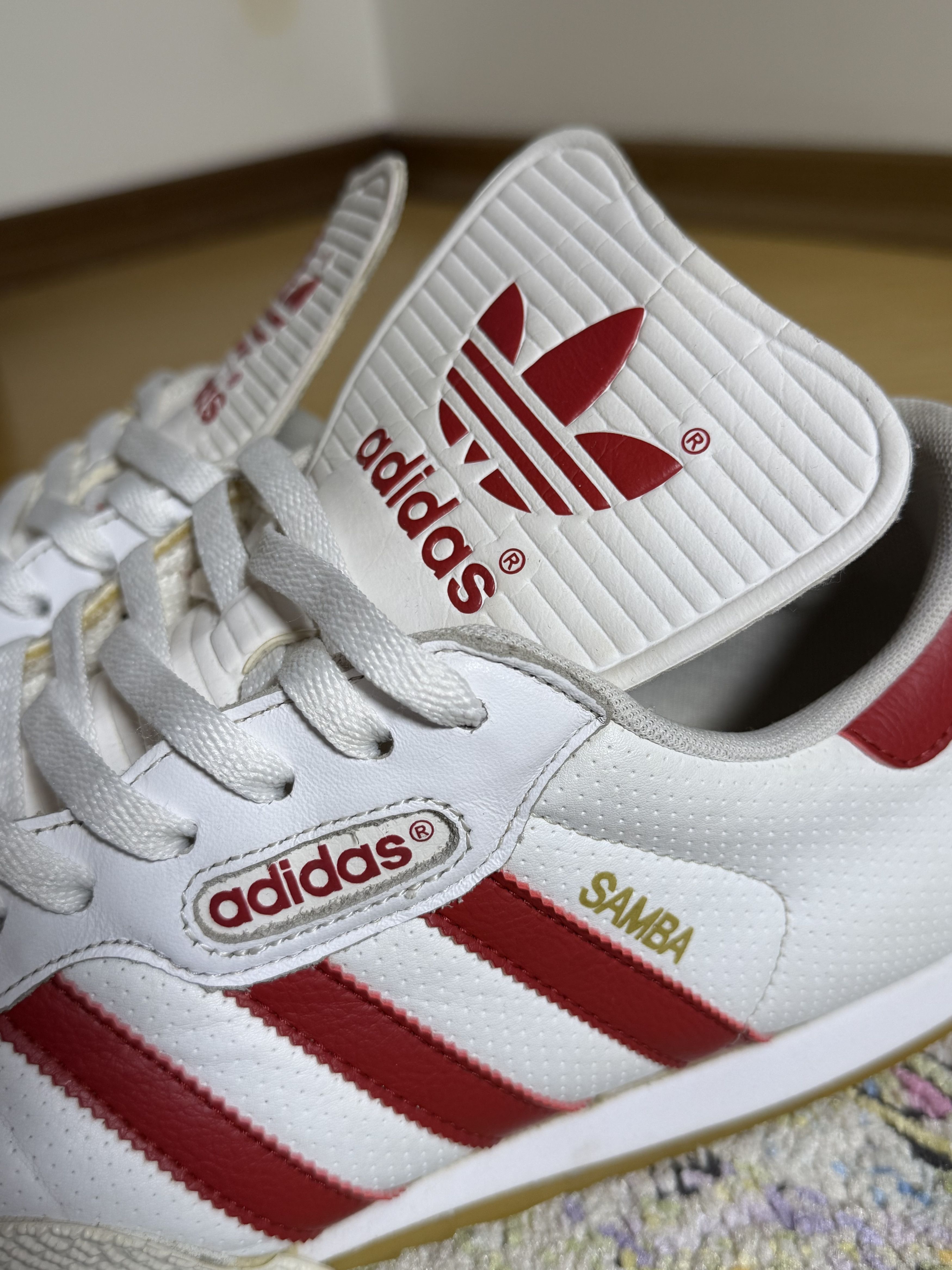 Adidas Adidas Samba Super White/Red Sneakers Size US 11 / EU 44 - 8 Thumbnail