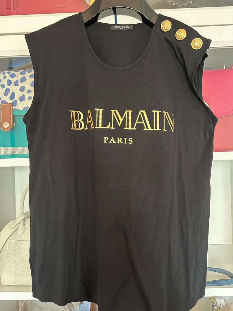 Balmain Balmain Black Logo Tank Top Size 38 Size US S / EU 44-46 / 1 - 1 Thumbnail
