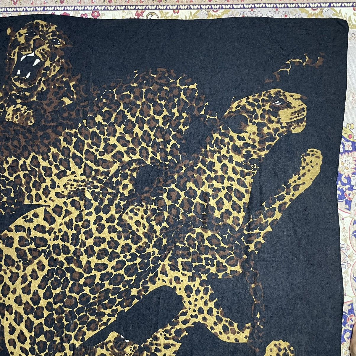 Vintage Vary Rare! Vintage YvesSaintLaurent Leopard Oversized Scarf Size ONE SIZE - 9 Thumbnail