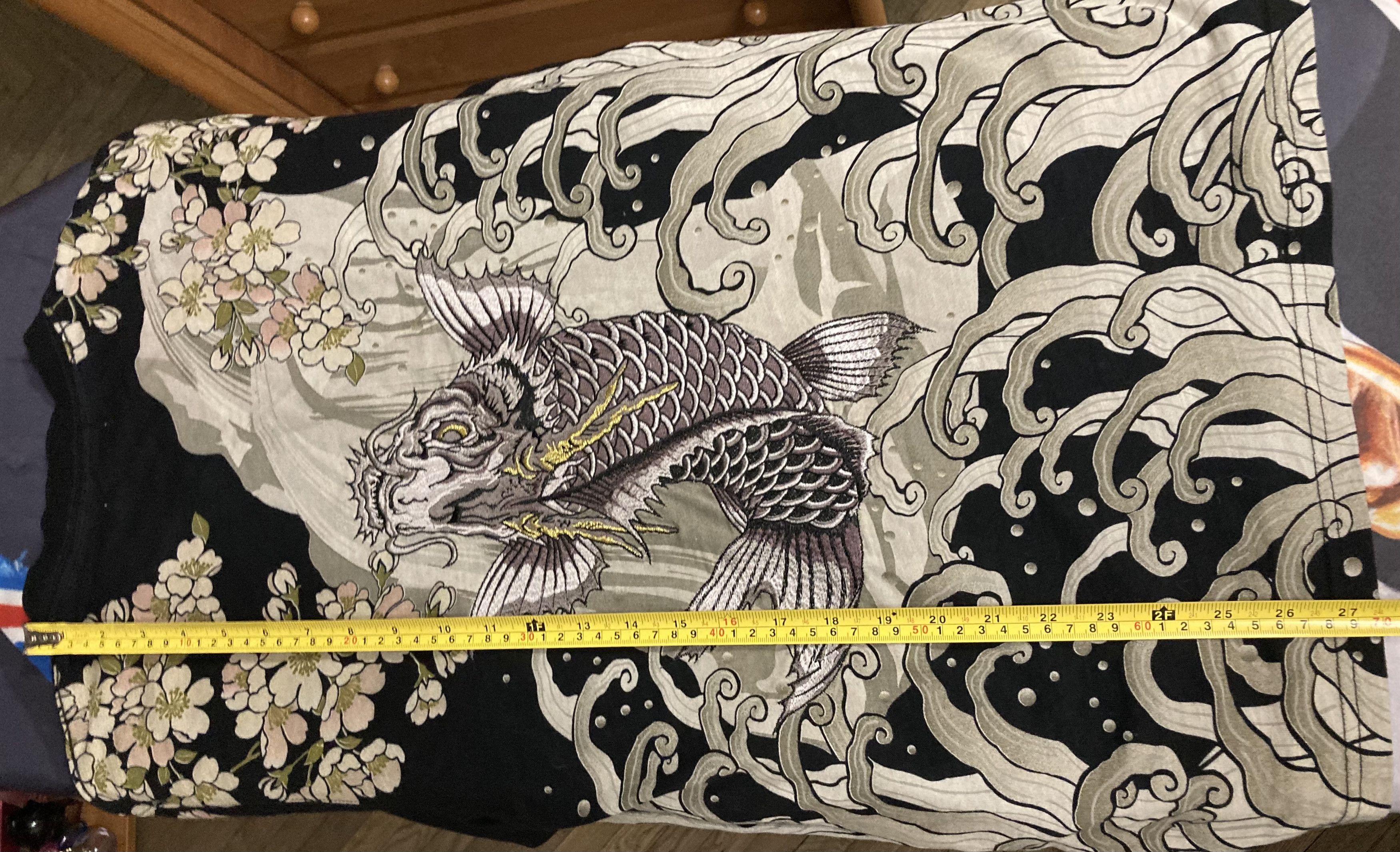 Japanese Brand Japanese Patern Embroidery carp Koi Fish Flower Nagaya .Tee Size US M / EU 48-50 / 2 - 10 Thumbnail