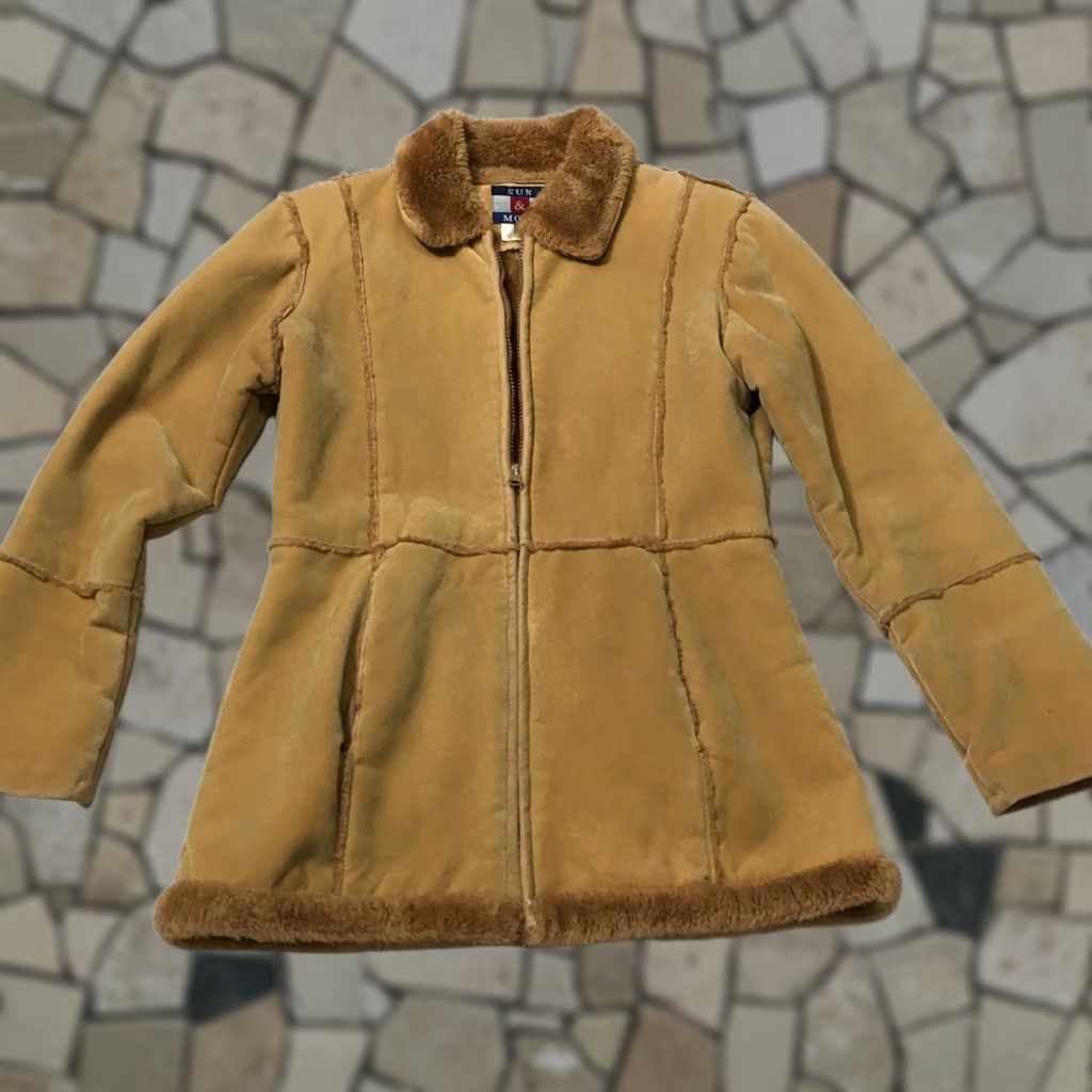 Vintage sun & moon Womens Brown faux Suede Long Sleeve Button Front Jacket S Brown Basic Jacket Womens, Casual Winter, Pockets, Outdoor Theme Size S / US 4 / IT 40 - 1 Thumbnail