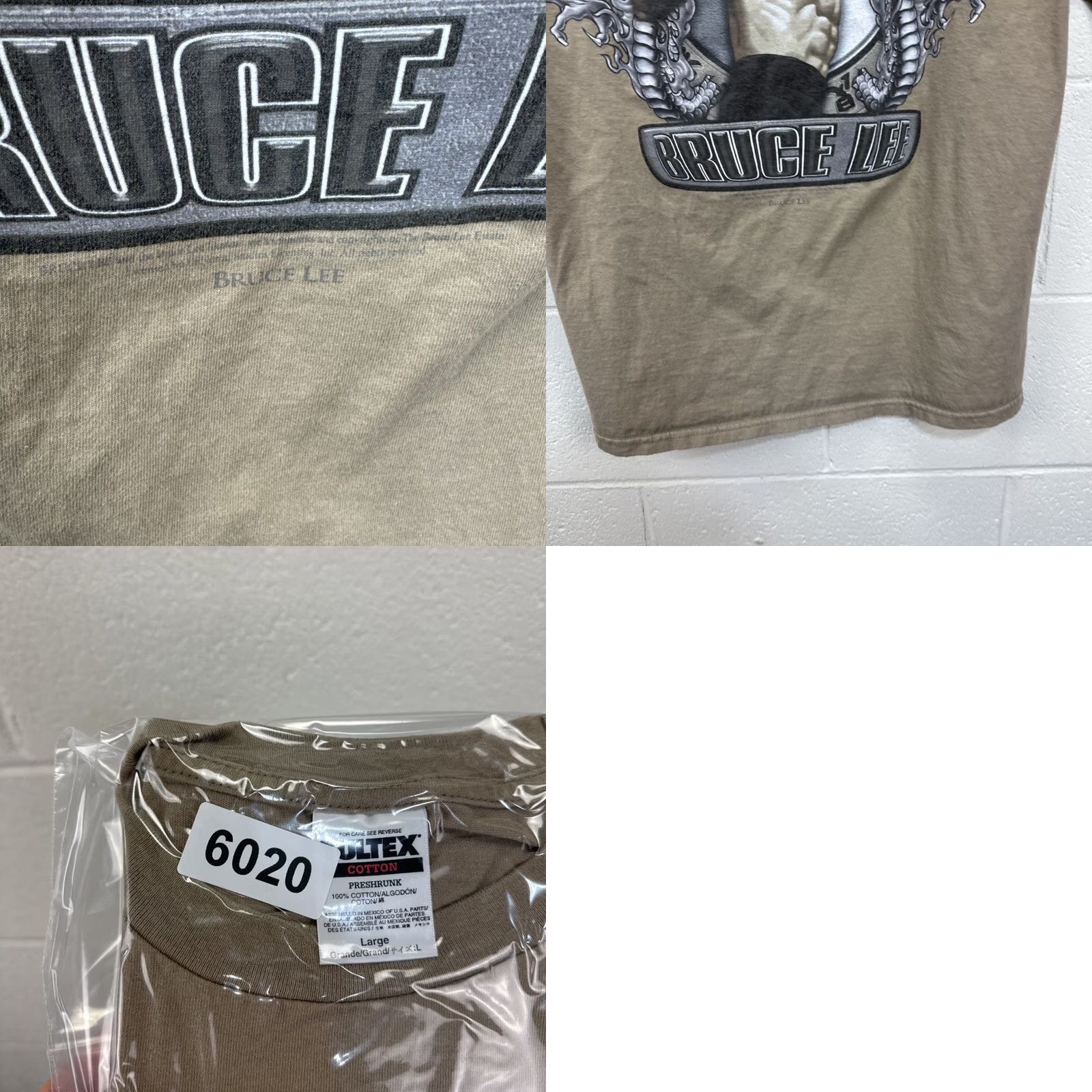 Tultex VINTAGE Bruce Lee T-Shirt Tultex Dragon Fade Ying Yang 90s Martial Arts Brown Cotton Short Sleeve Crew Neck L Mens Large Graphic Print 1990s Size US L / EU 52-54 / 3 - 10 Thumbnail