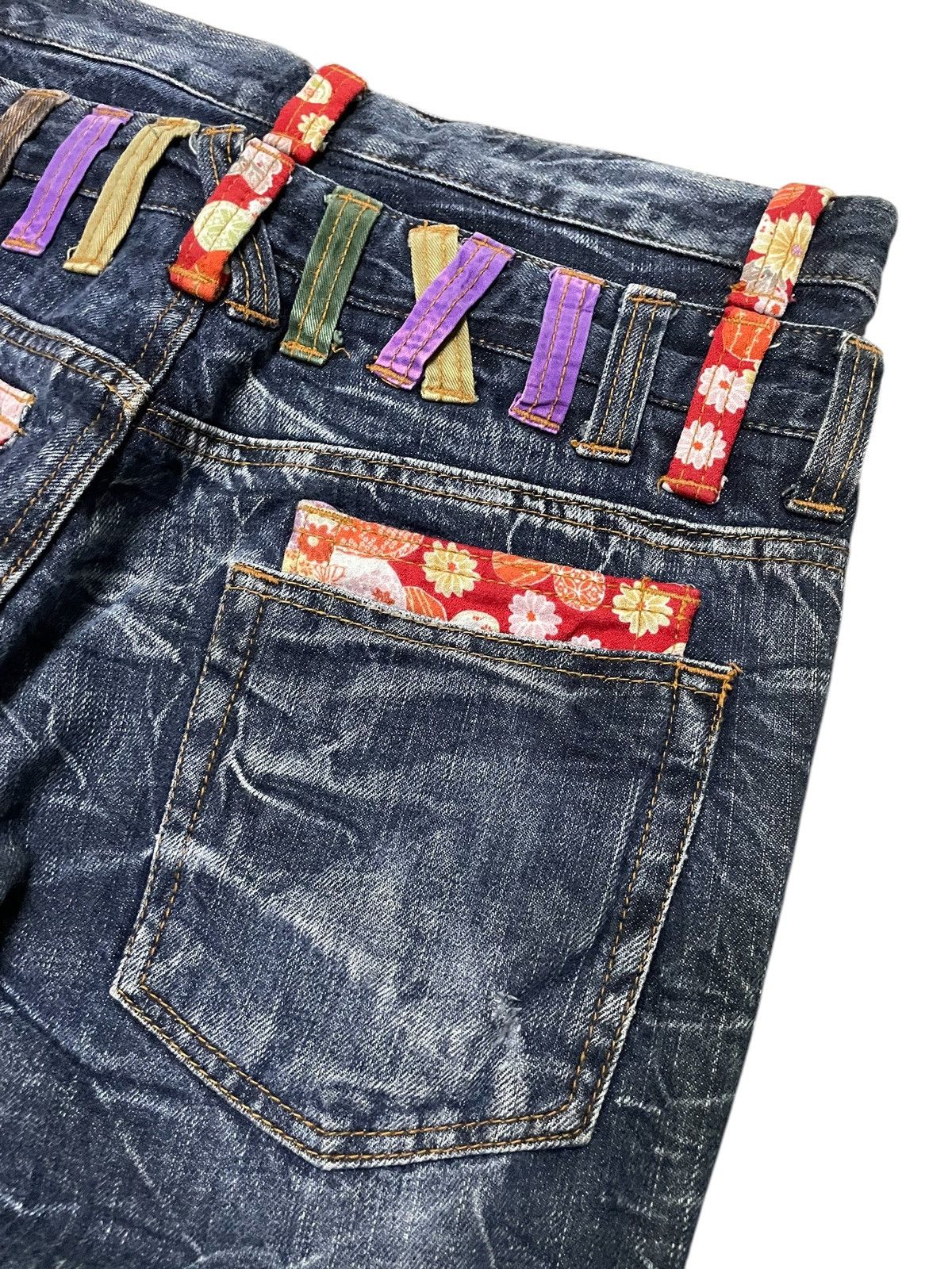 Hysteric Glamour × Japanese Brand Nylaus Japan Cracked Shadow Wash Double Waist Jeans Size US 30 / EU 46 - 22 Thumbnail