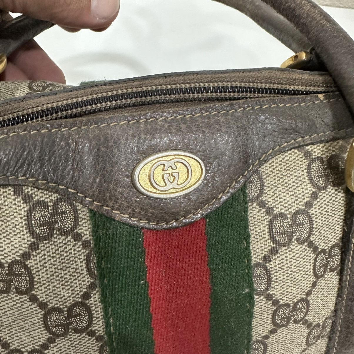Gucci ‼️LASTDROP‼️ VINTAGE GUCCI GG SUPREME WEB BOSTON BAG Size ONE SIZE - 9 Thumbnail