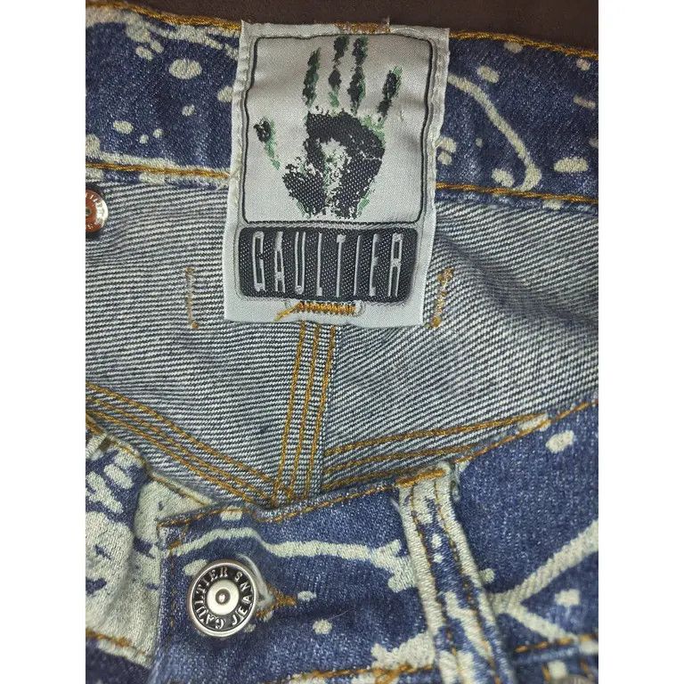Jean Paul Gaultier 90s Archive JPG Bleach Paint Splatter Pollock Jeans Denim Size US 30 / EU 46 - 2 Thumbnail