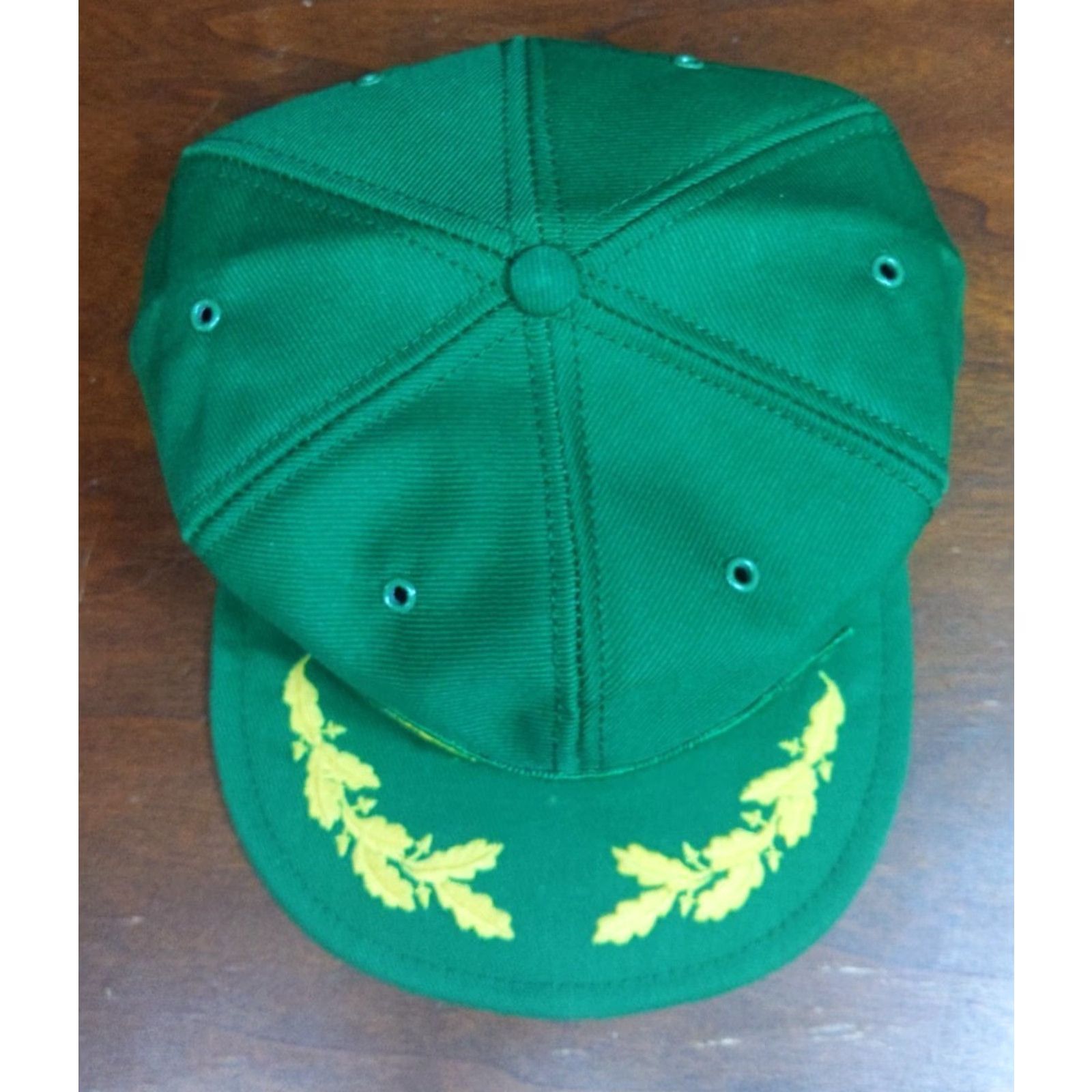 John Deere VTG John Deere Big Patch Trucker Hat | Louisville Mfg | Men One Size Green Cotton Adjustable Oak Leaf Logo 1980s Vintage 90s? Size ONE SIZE - 5 Thumbnail
