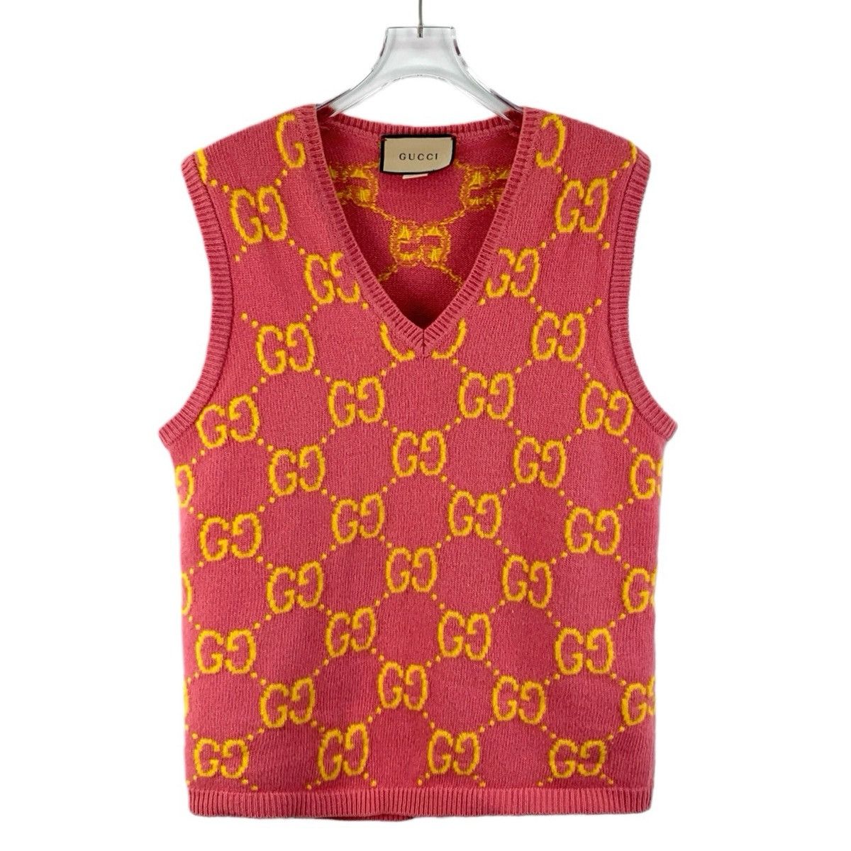 Gucci Gucci Jacquard Wool V-neck Sleeveless Knit Vest K26WX Size M / US 6-8 / IT 42-44 - 1 Thumbnail