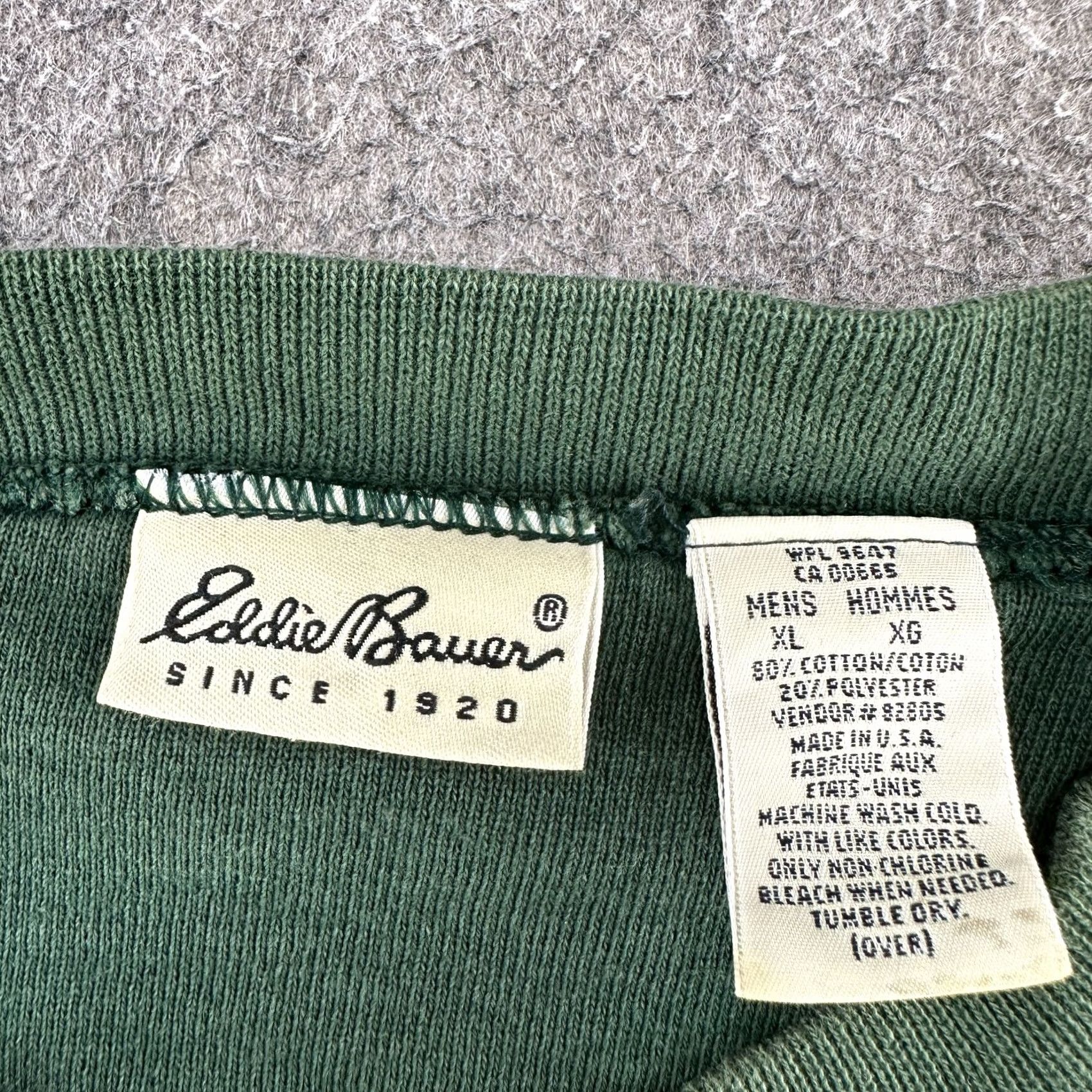 Eddie Bauer VINTAGE Eddie Bauer Sweatshirt Men XL Green Pullover Sportsman USA 90s Cotton Polyester Fleece Logo Crew Neck/Long Sleeve Regular 90s Mens Size US XL / EU 56 / 4 - 7 Thumbnail