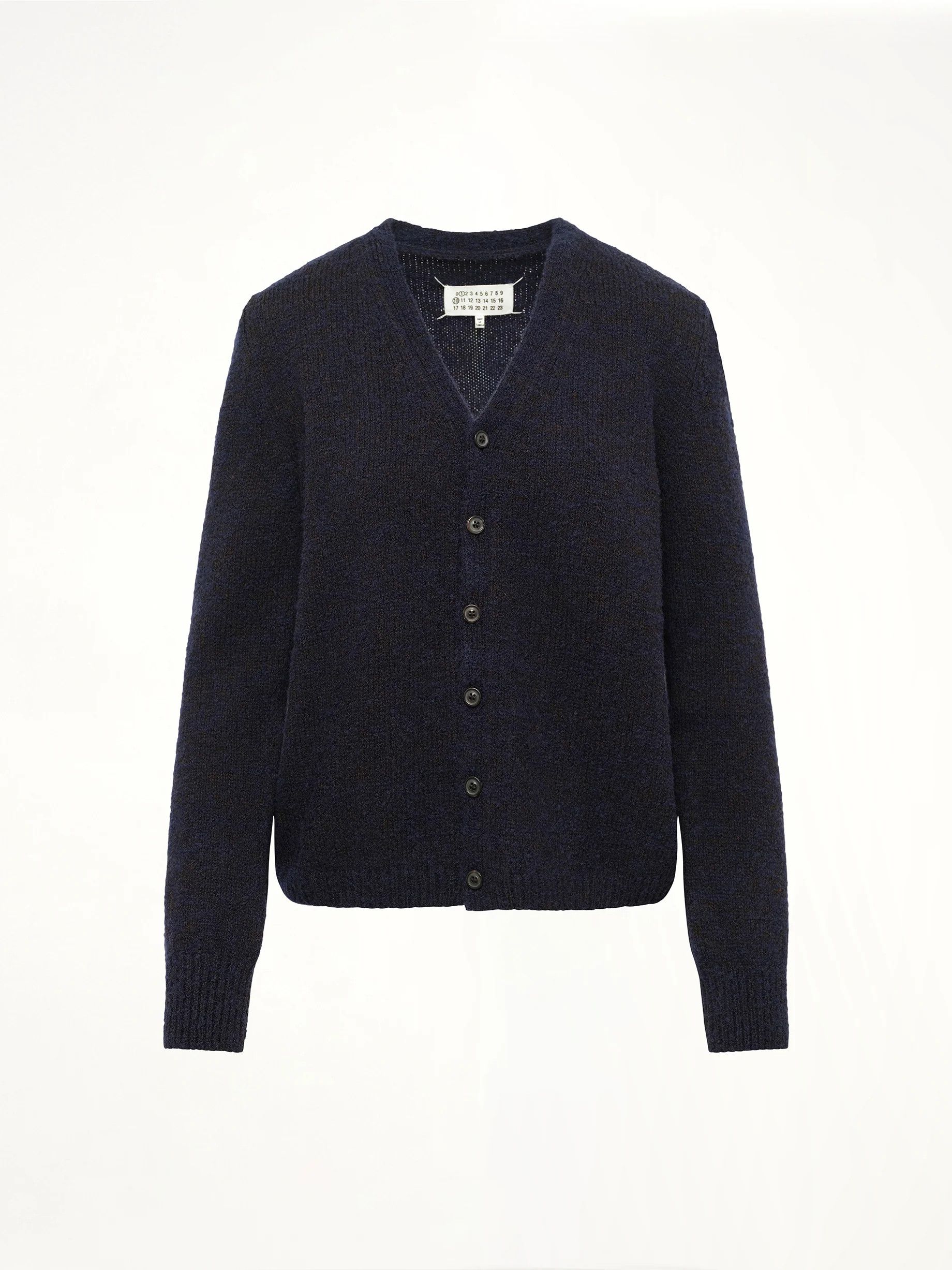 Maison Margiela o1w1db10526 Wool Cardigan in Navy Blue Size XS / US 0-2 / IT 36-38 - 1 Thumbnail