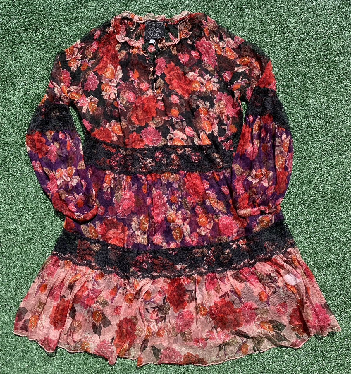 Johnny Was Johnny Was Jade Natasha Floral Sheer Silk 2 Piece Dress Size S / US 4 / IT 40 - 1 Thumbnail