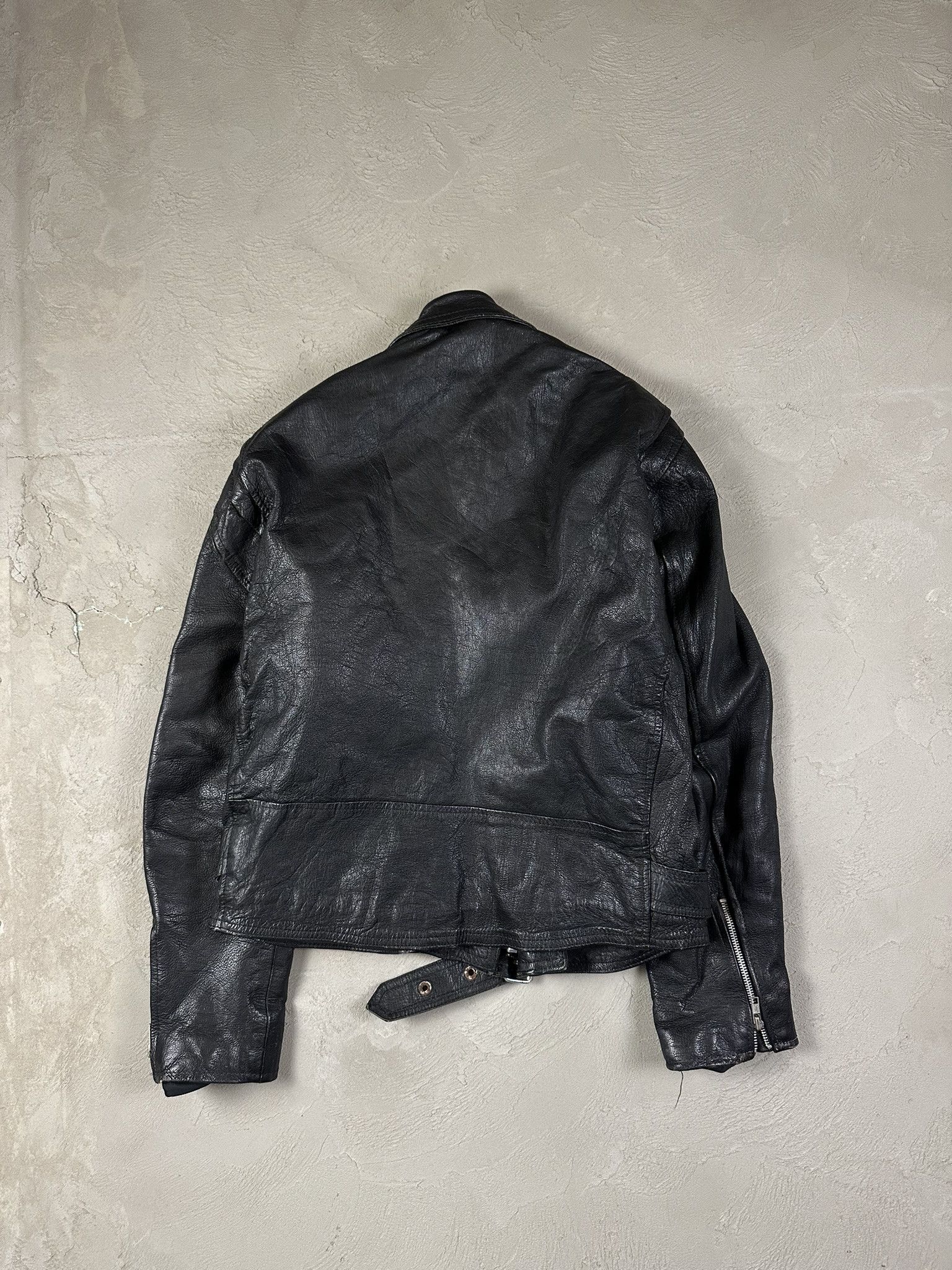 Genuine Leather 90s Vintage Biker Ramones Leather Boxy Jacket Size US S / EU 44-46 / 1 - 9 Thumbnail