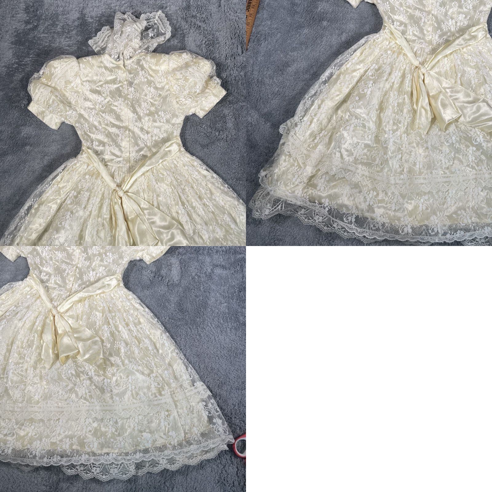 Vintage VINTAGE Gunne Sax Jessica McClintock Lace Ruffled Collar DRESS Size 7 CREAM Prairie Victorian 1970s Juniors Special Occasion Womens Size M / US 6-8 / IT 42-44 - 10 Thumbnail