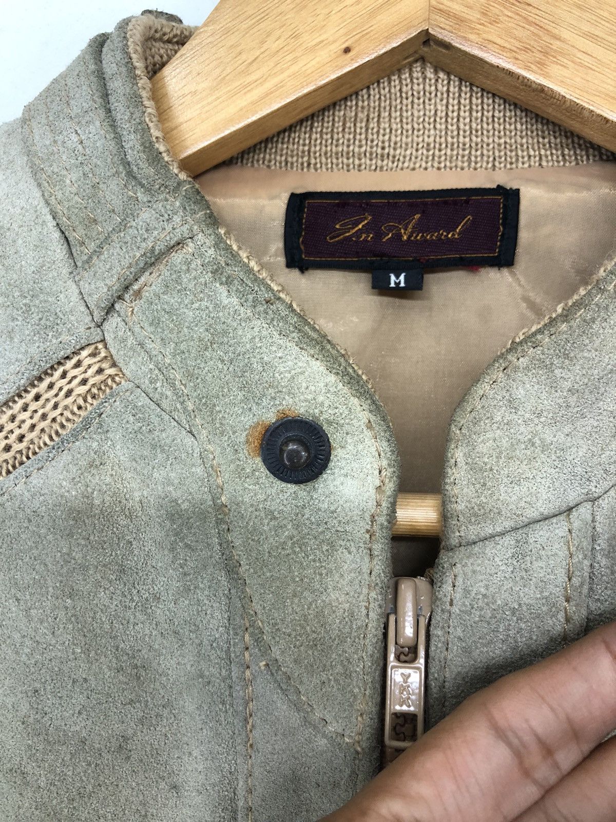 Leather Vintage J,n Award Cowhide Suede Leather Biker Knit Jacket Size US M / EU 48-50 / 2 - 11 Thumbnail