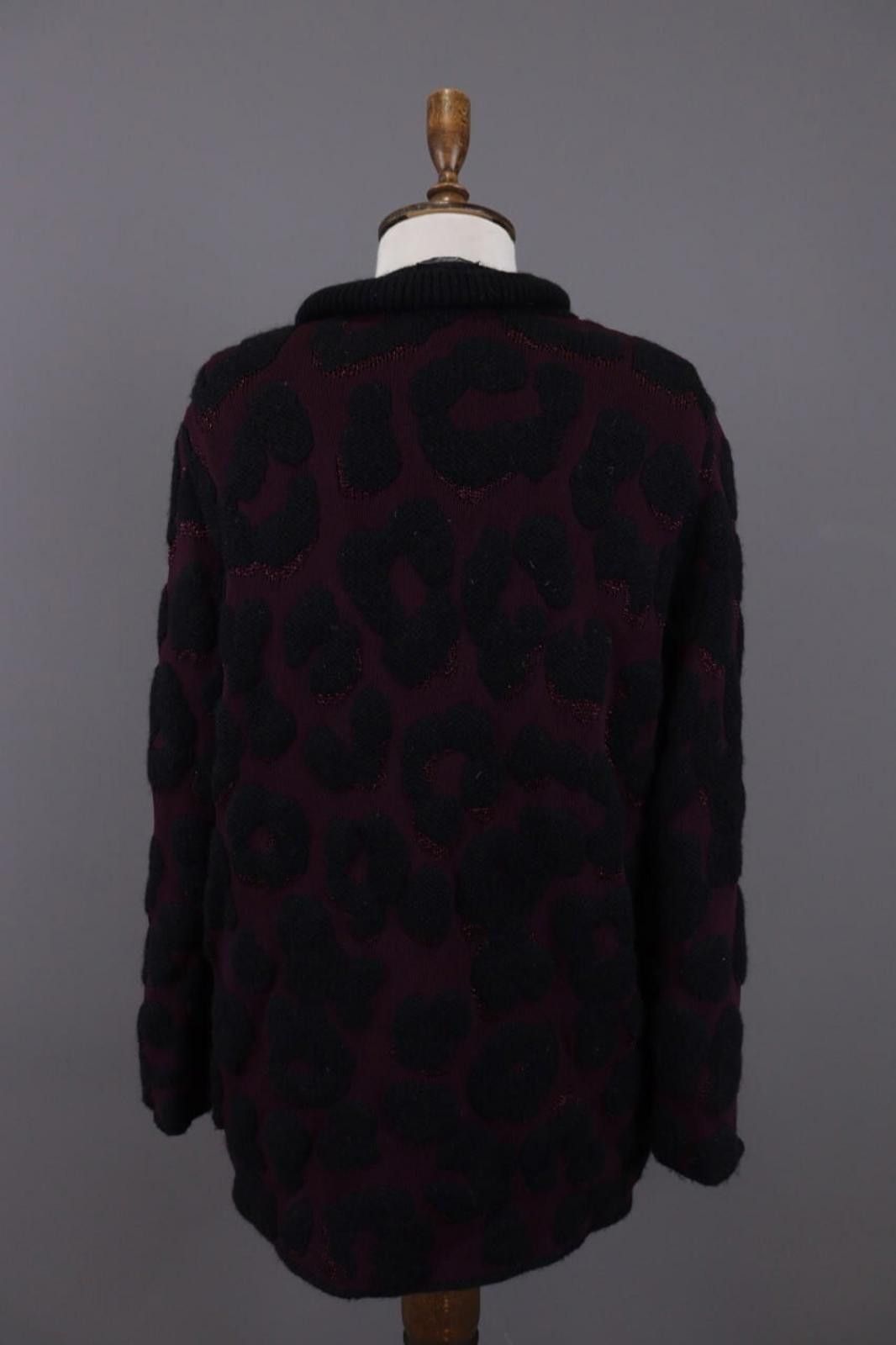 Designer Marc Cain Purple Alpaca Wool Animals Cardigan Sweater Size 3 Size M / US 6-8 / IT 42-44 - 10 Thumbnail