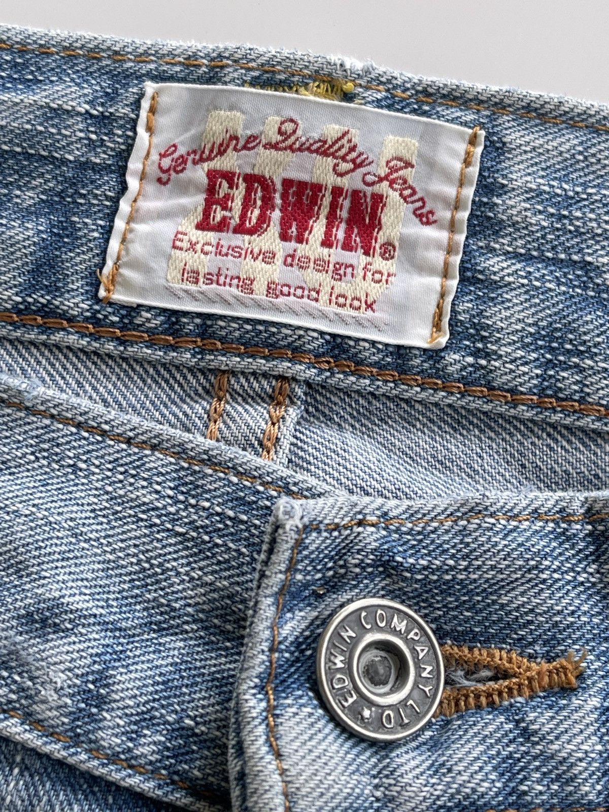 Vintage Vintage Edwin EV Distressed Patchwork Denim Size US 33 - 12 Thumbnail