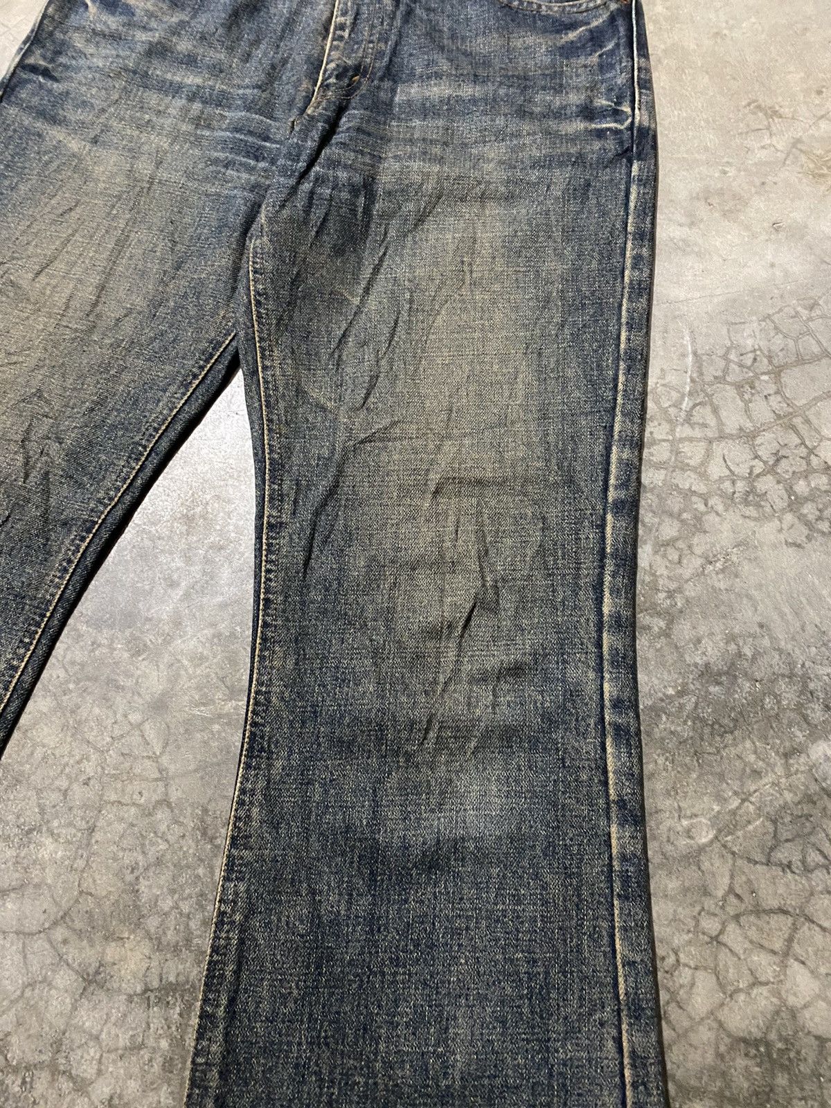 Japanese Brand Flare Jeans Japanese Bobson Mud Rusty Distressed Baggy Jeans Size US 31 - 5 Thumbnail