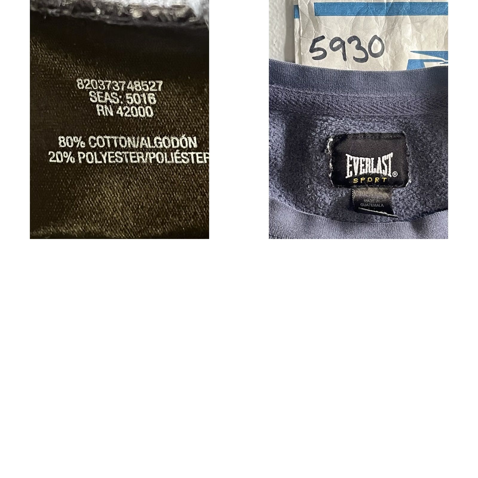Everlast VINTAGE Everlast Men's Sweatshirt Blue XL Long Sleeve Crew Neck Pullover Fleece Logo Cotton Regular Unit Size US XL / EU 56 / 4 - 9 Thumbnail