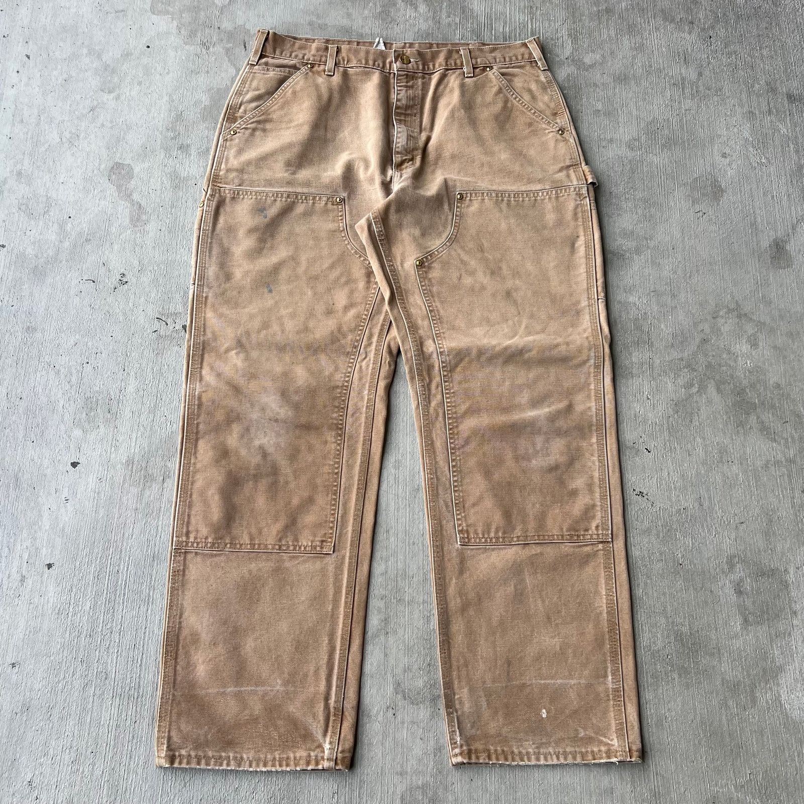 Carhartt × Vintage Carhartt faded brown double knee work wear carpenter pants Size US 34 / EU 50 - 1 Thumbnail