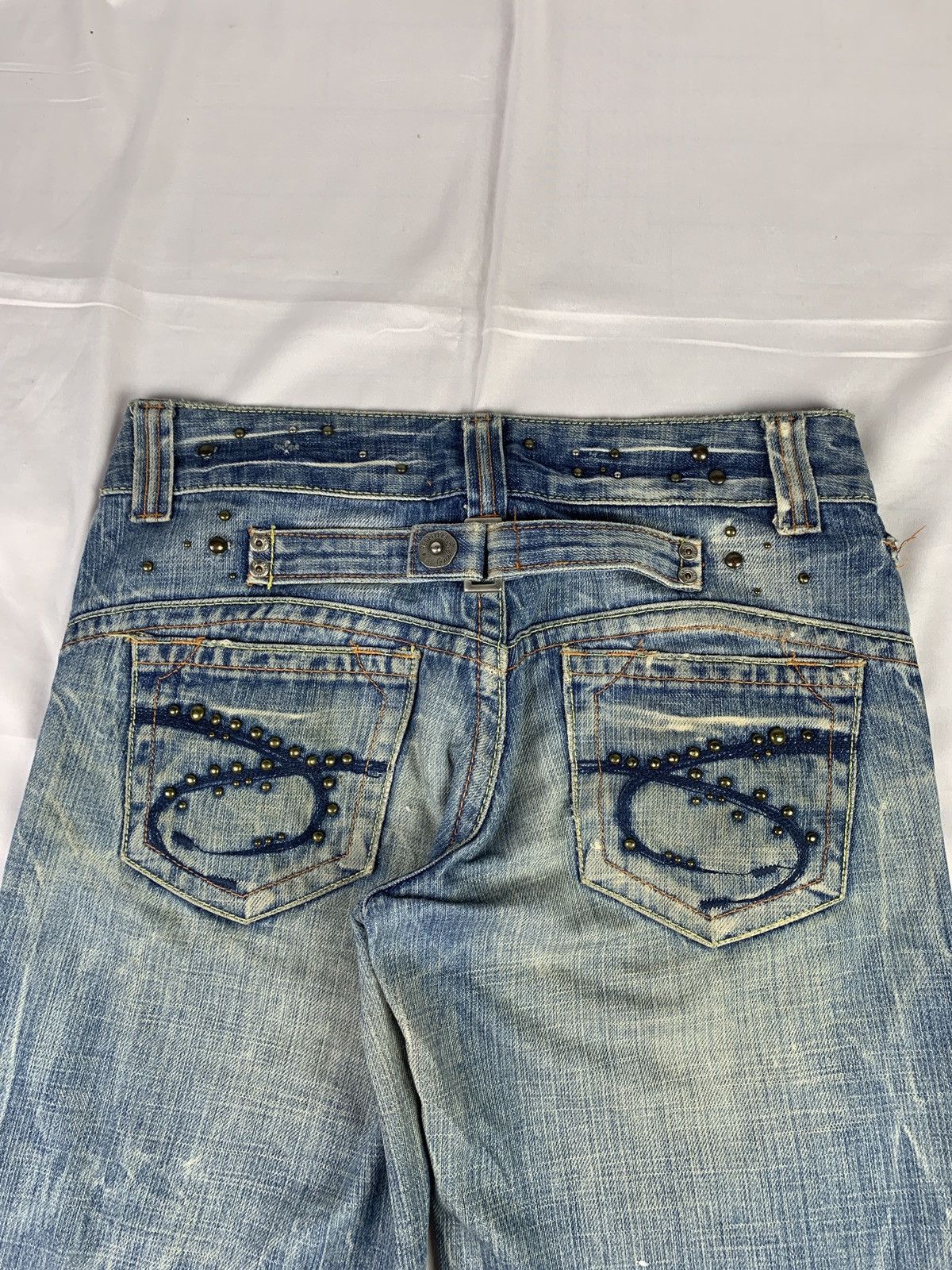 Japanese Brand 2000s Red Pepper Japan Low Rise Studded BaggyJeans Pants Size 30" / US 8 / IT 44 - 5 Thumbnail