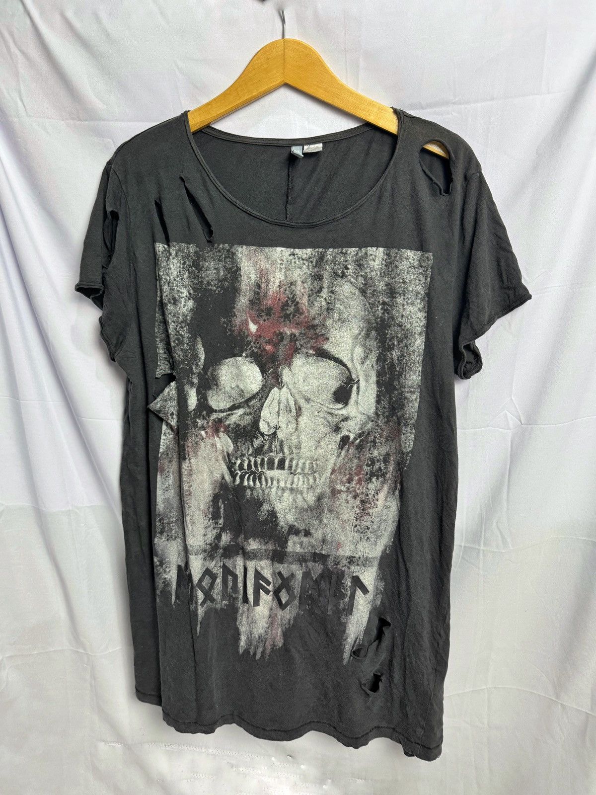 If Six Was Nine × Japanese Brand × Le Grande Bleu (L.G.B.) Japanese Skulls Faded Black Distressed Tess Divided Tees Size US L / EU 52-54 / 3 - 2 Thumbnail
