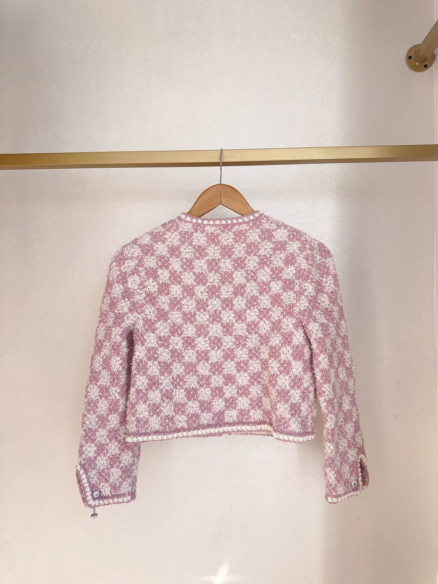 Chanel Chanel 23S Pink Woven Cardigan Women's 34 Size XS / US 0-2 / IT 36-38 - 2 Thumbnail