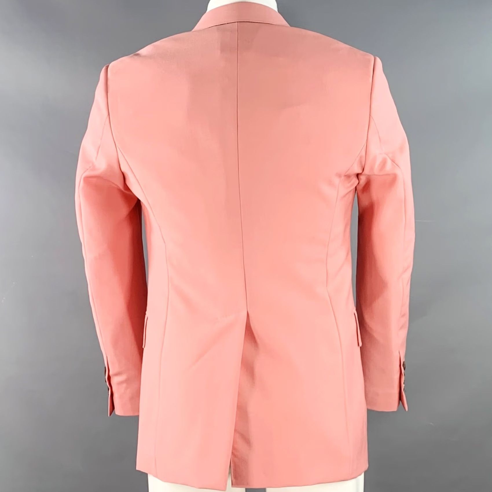Alexander McQueen Alexander McQueen Size 40 Pink Wool Mohair Slim Fit Single Breasted Sport Coat Size US XXS / EU 40 - 3 Thumbnail