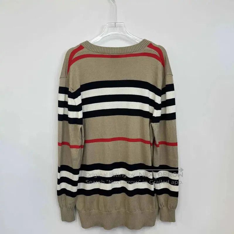 Burberry Burberry Khaki Striped Women's Cardigan. Size S / US 4 / IT 40 - 2 Thumbnail