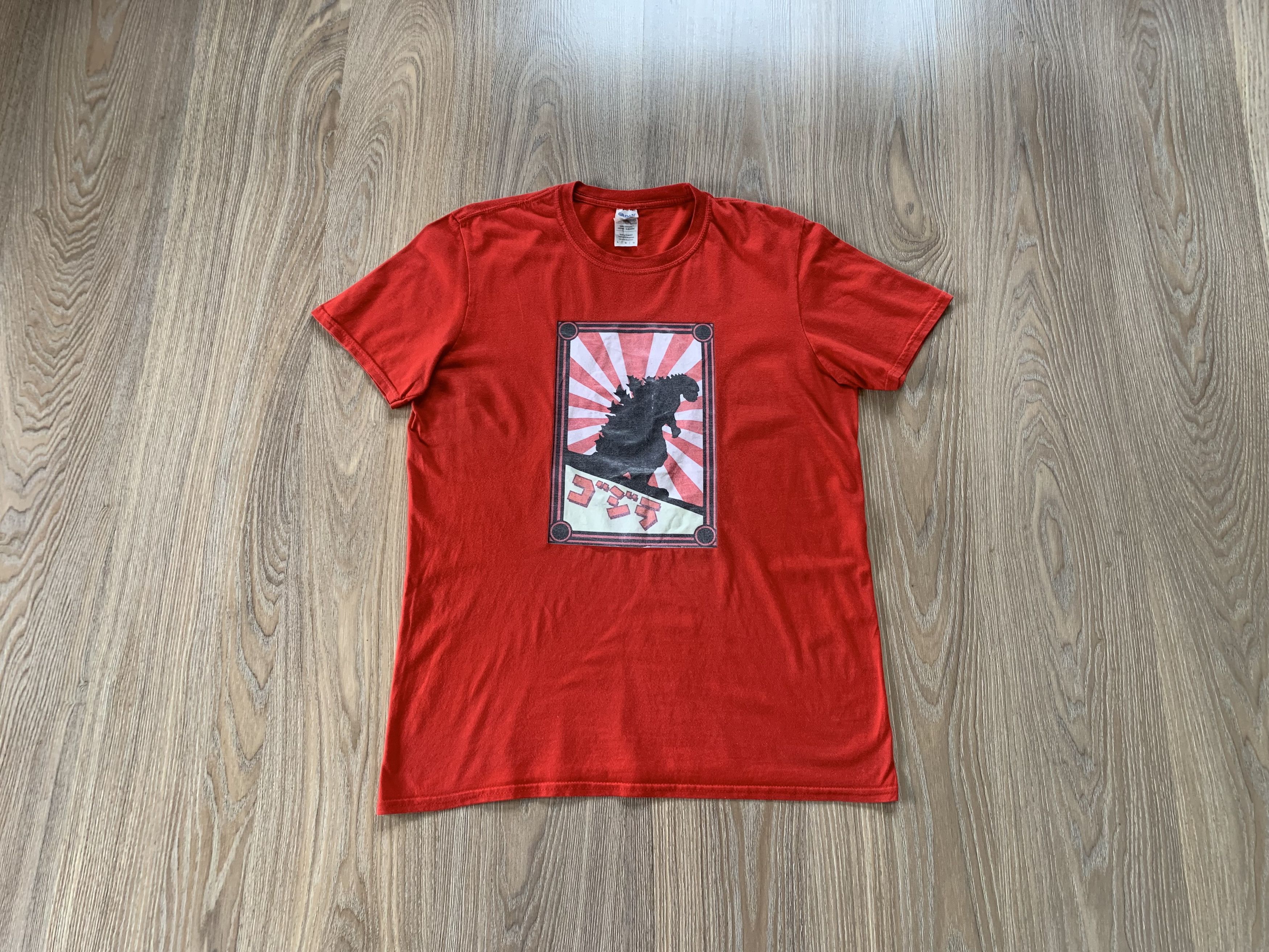 Gildan × Vintage Gildan Godzilla Red Printed T-Shirt Size US L / EU 52-54 / 3 - 1 Thumbnail