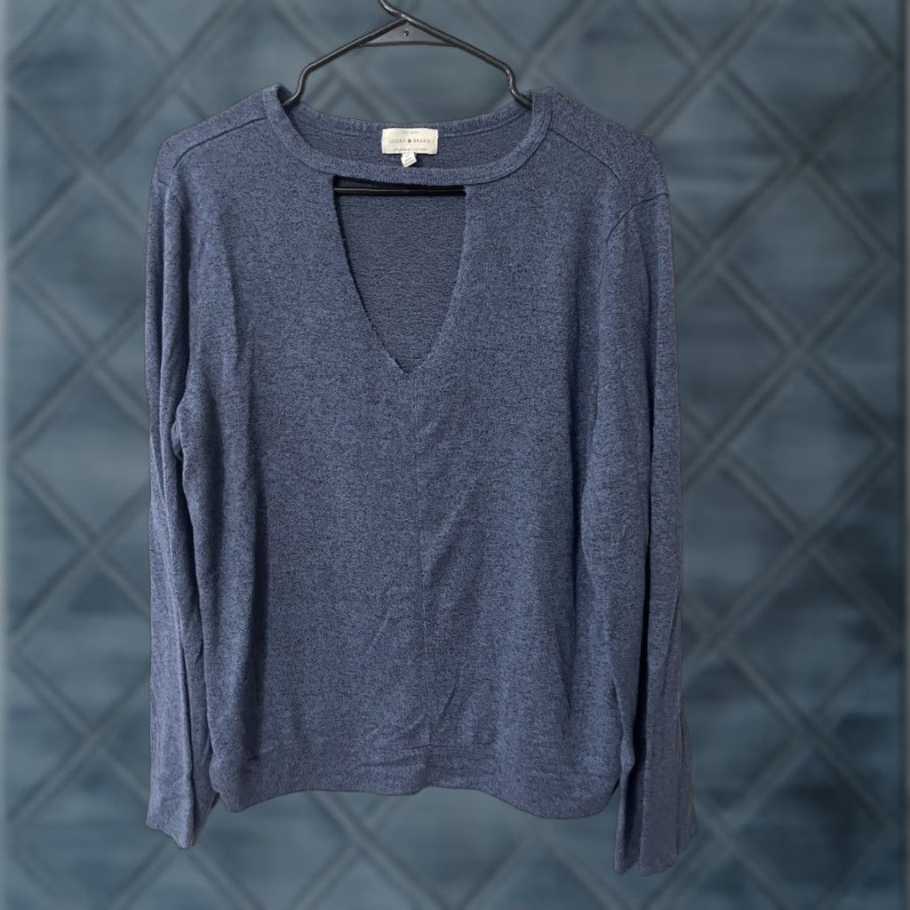 Lucky Brand Lucky Brand Sweater Medium Lightweight V Front Viscose blend Blue Womens Size M / US 6-8 / IT 42-44 - 1 Thumbnail