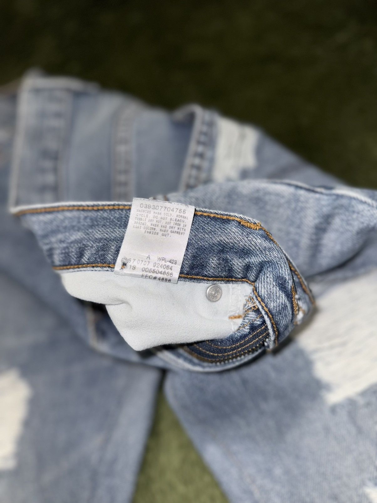 Levi's [W31/L34] Levis 550 USA destroyed denim pants indigo Size US 31 - 4 Thumbnail